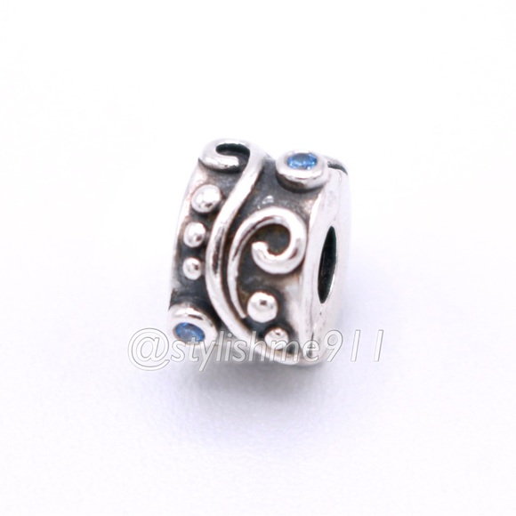 Authentic PANDORA Tendril Blue CZ Clip - Picture 6 of 11